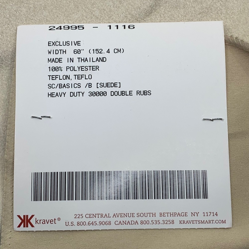 Kravet Smart Fabric‎ Sample Beige Soft Suede Polyester Remnant Crafts - Picture 3 of 4